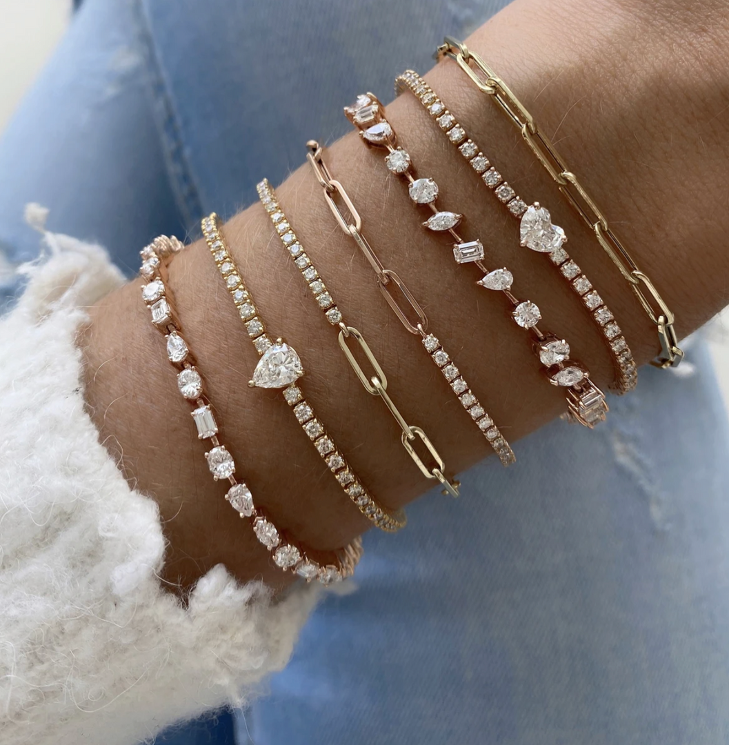 Half diamond tennis discount bracelet