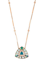 Load image into Gallery viewer, Pave Apatite Opal Small Inlay Vortex Necklace - Millo Jewelry