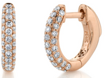Load image into Gallery viewer, 14k Gold Pave Diamond Huggie Hoops With Security Latch - Millo Jewelry
