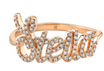 Load image into Gallery viewer, 14K Gold Diamond Script Ring - Millo Jewelry
