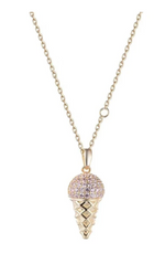Load image into Gallery viewer, Atelier All Day 14K Gold Vermeil &amp; Sparkling Strawberry Ice Cream Pendant - Millo Jewelry