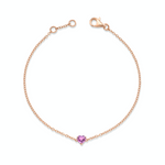 Load image into Gallery viewer, Pink Sapphire Baby Heart Bracelet - Millo Jewelry