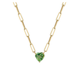 Load image into Gallery viewer, Tourmaline Heart Paperclip Necklace - Millo Jewelry