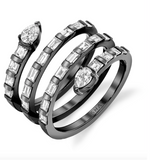 Load image into Gallery viewer, Diamond spiral Quad Ring - Millo Jewelry
