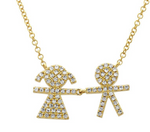 Load image into Gallery viewer, Girl Boy Pave Diamond  Necklace - Millo Jewelry
