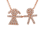 Load image into Gallery viewer, Girl Boy Pave Diamond  Necklace - Millo Jewelry
