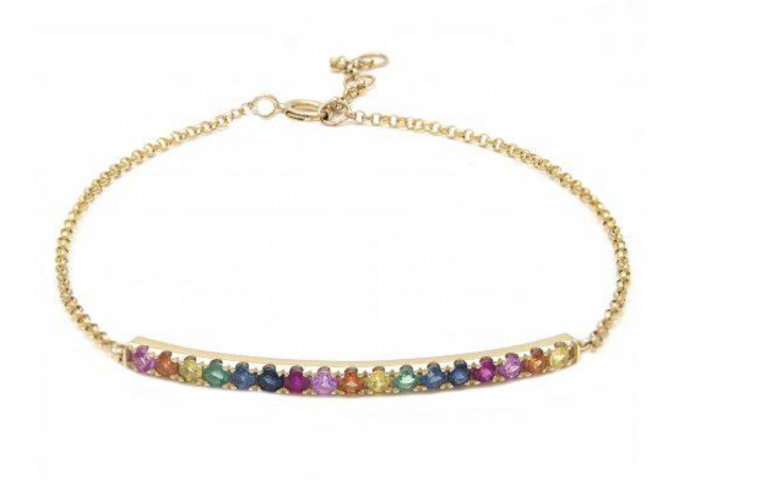 Large Rainbow Bar Bracelet - Millo Jewelry