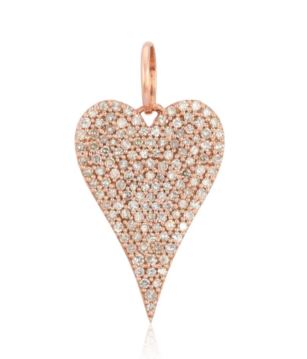 Jumbo Pave Heart Charm - Millo Jewelry