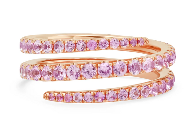PINK SAPPHIRE PINKY COIL RING - Millo Jewelry