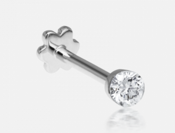 2.5mm Invisible Set Diamond Threaded Stud - Millo Jewelry
