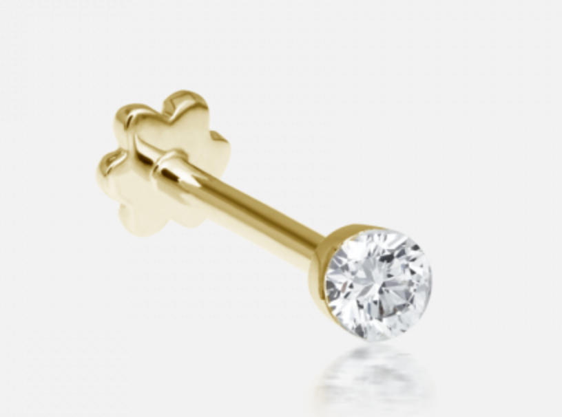 2.5mm Invisible Set Diamond Threaded Stud - Millo Jewelry