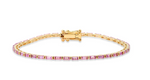Load image into Gallery viewer, PINK SAPPHIRE BAGUETTE TENNIS BRACELET - Millo Jewelry
