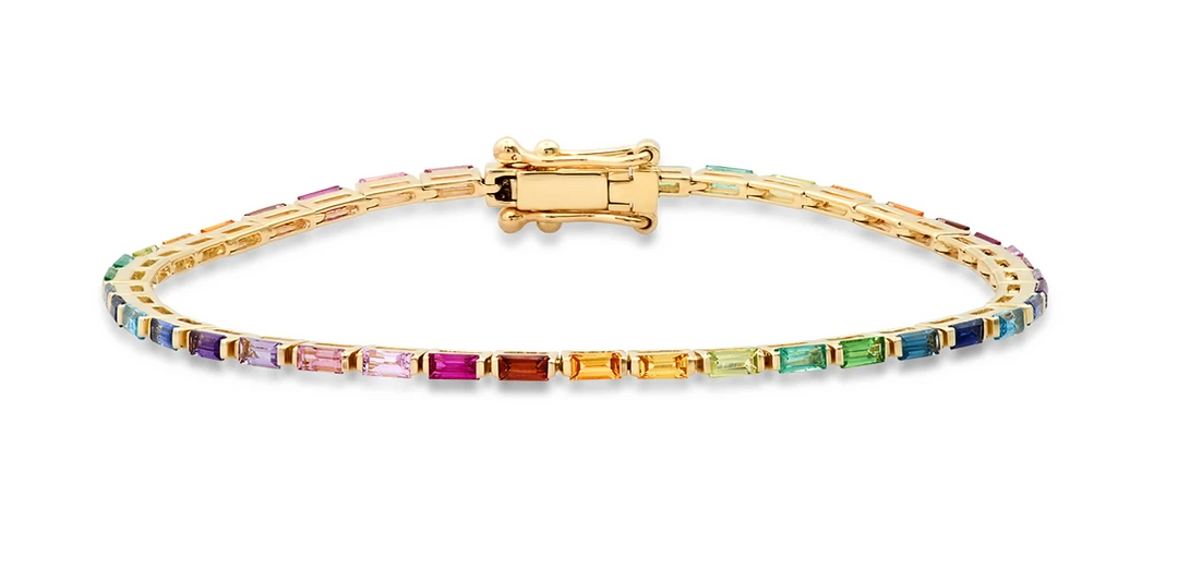 rainbow tennis bracelet