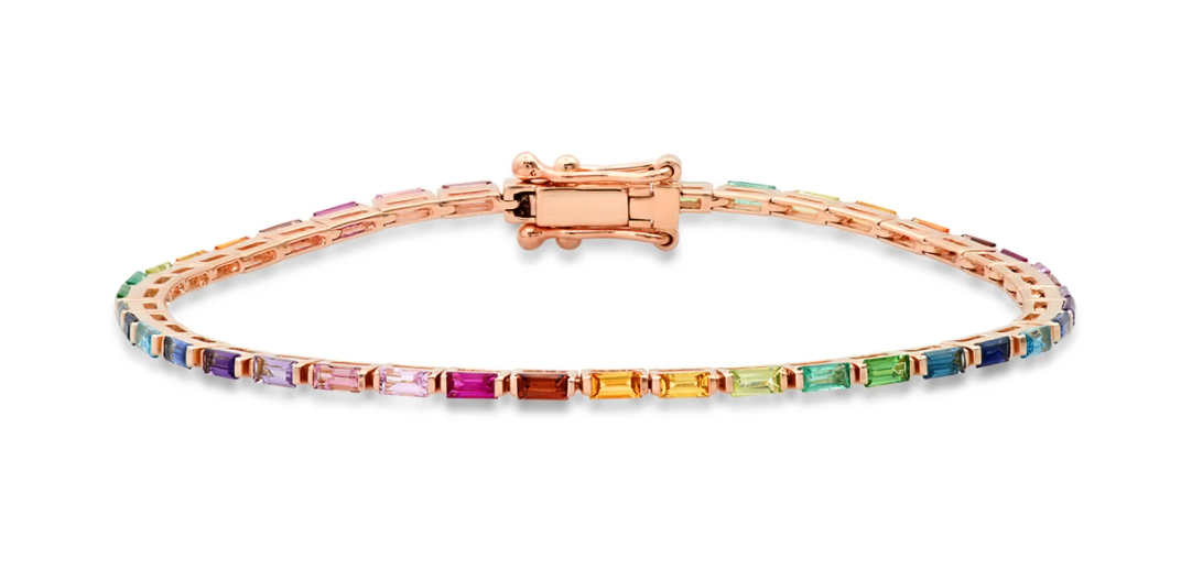 RAINBOW BAGUETTE TENNIS BRACELET - Millo Jewelry