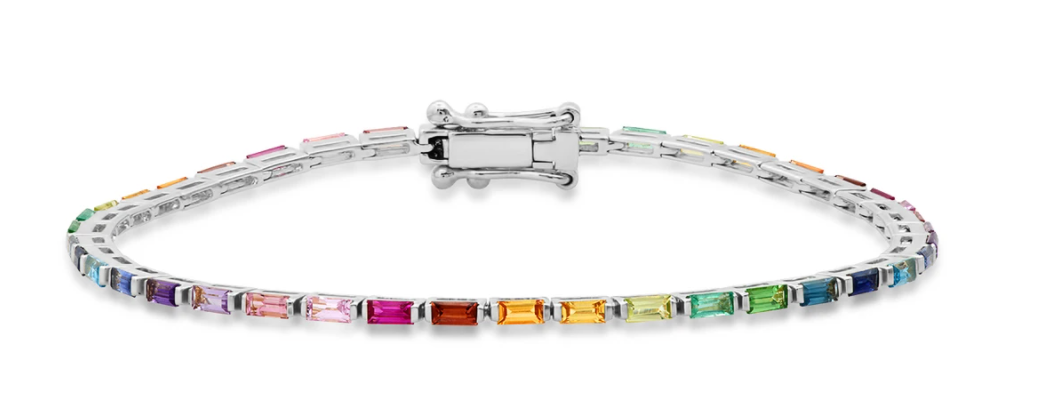 RAINBOW BAGUETTE TENNIS BRACELET - Millo Jewelry