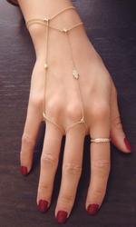 Load image into Gallery viewer, 14K Gold Diamond Hamsa Hand Chain - Millo Jewelry