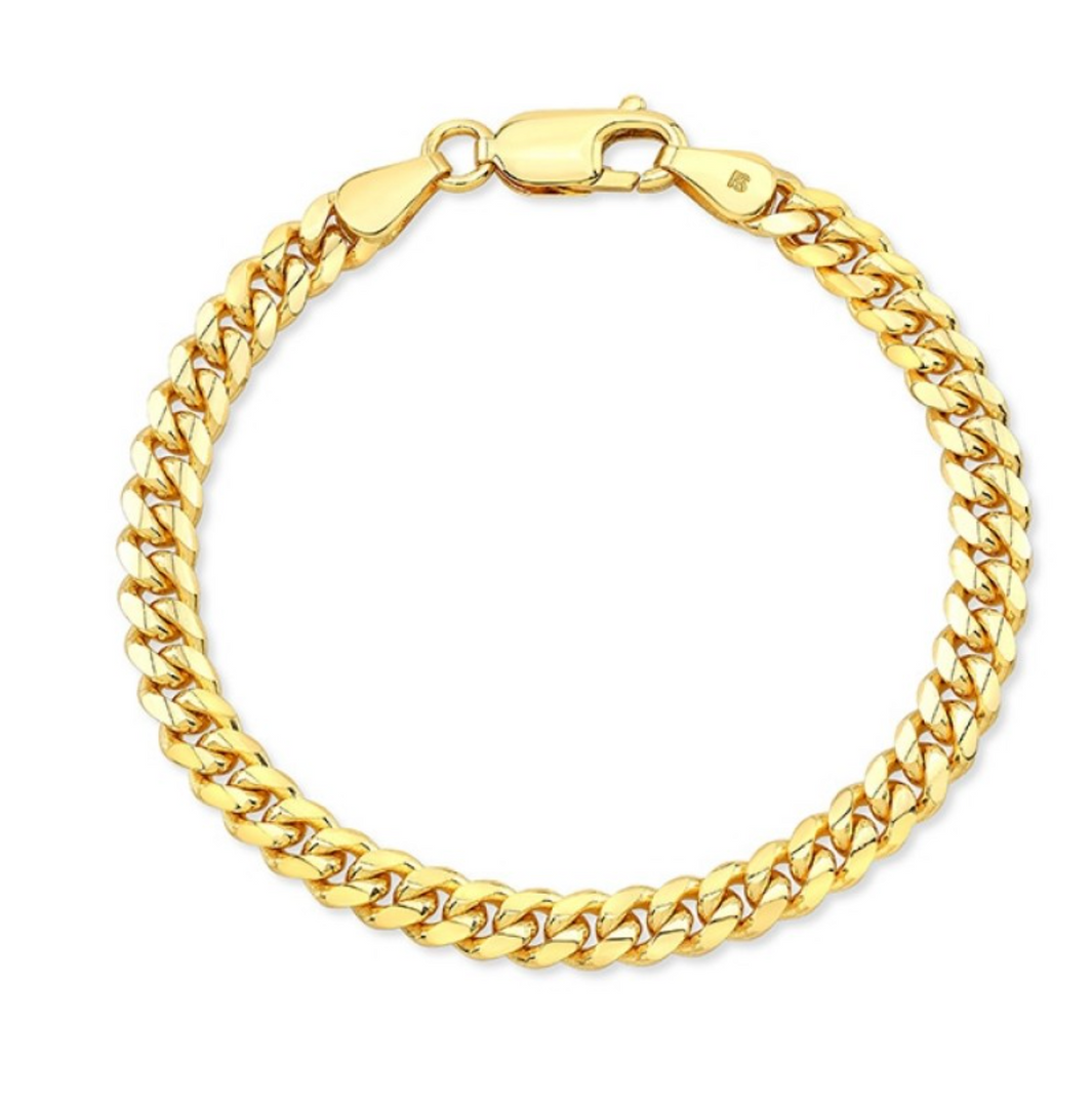 14K Yellow Gold Miami Mini Cuban Link Bracelet - Millo Jewelry