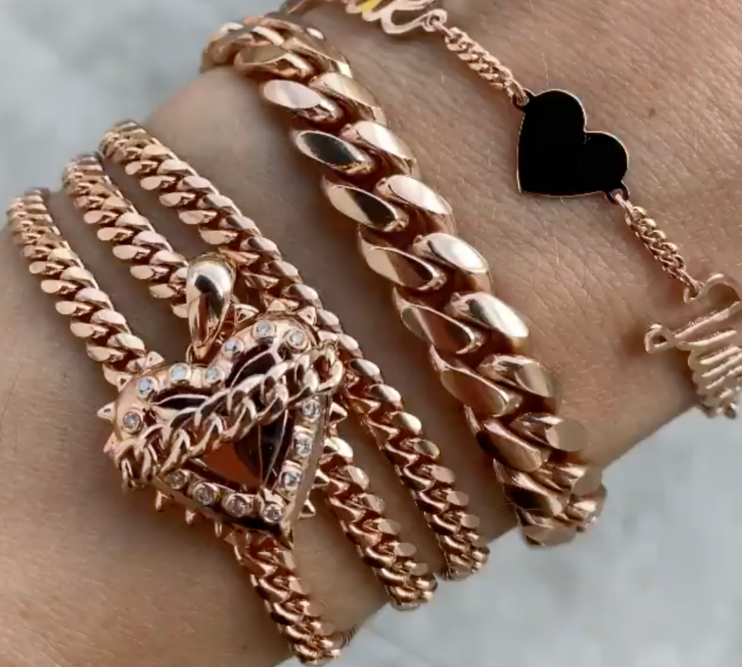 14K Gold Solid Miami Cuban Link Bracelet - Millo Jewelry