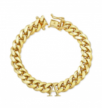 Load image into Gallery viewer, 14K Yellow Gold Solid Miami Cuban Initial Link Bracelet - Millo Jewelry
