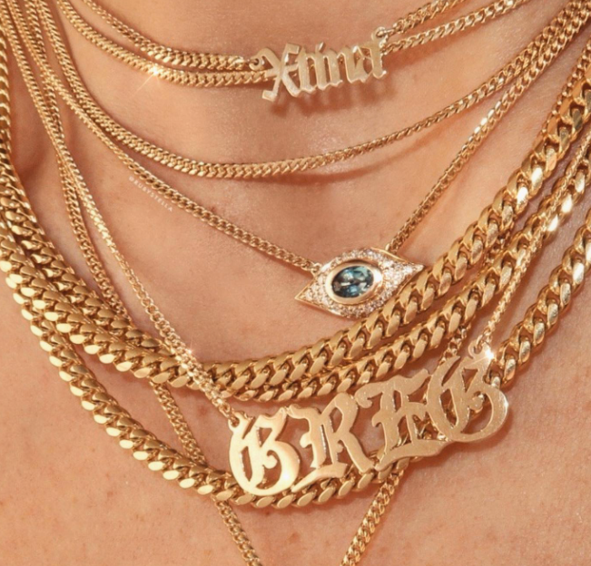 14K Gold Diamond Oval Blue Topaz Evil Eye Necklace - Millo Jewelry