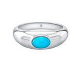 Load image into Gallery viewer, Gold Bezel Set Turquoise Dome Ring - Millo Jewelry