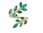 Load image into Gallery viewer, Pave Emerald Marquise Vine Wrap Ring - Millo Jewelry

