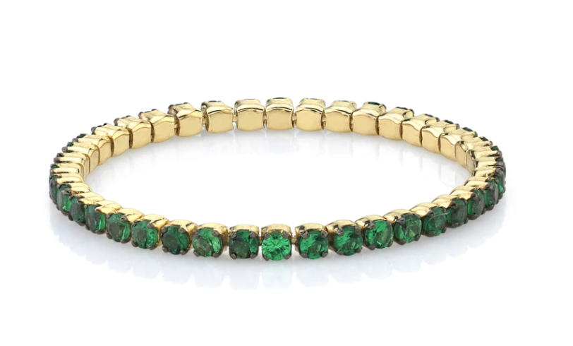 Green Garnet Single Thread Ring - Millo Jewelry