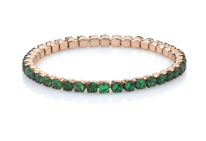 Green Garnet Single Thread Ring - Millo Jewelry