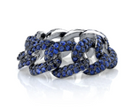 Load image into Gallery viewer, Blue Sapphire Pave Essential Link Ring - Millo Jewelry