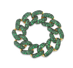 Load image into Gallery viewer, Green Garnet Pave Medium Link Ring - Millo Jewelry