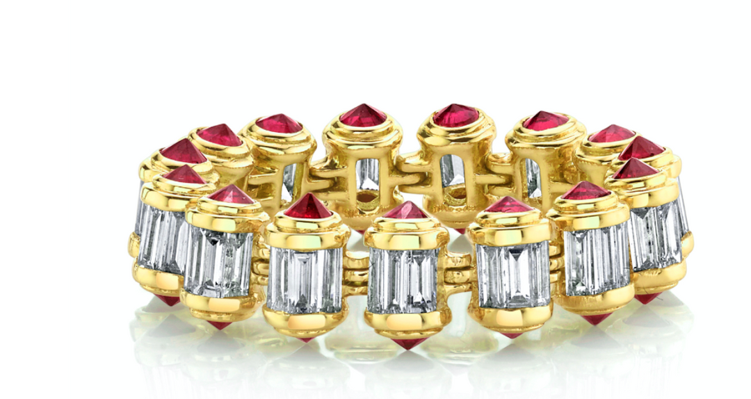 Diamond & Ruby Ripple Ring - Millo Jewelry