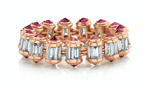 Load image into Gallery viewer, Diamond &amp; Ruby Ripple Ring - Millo Jewelry