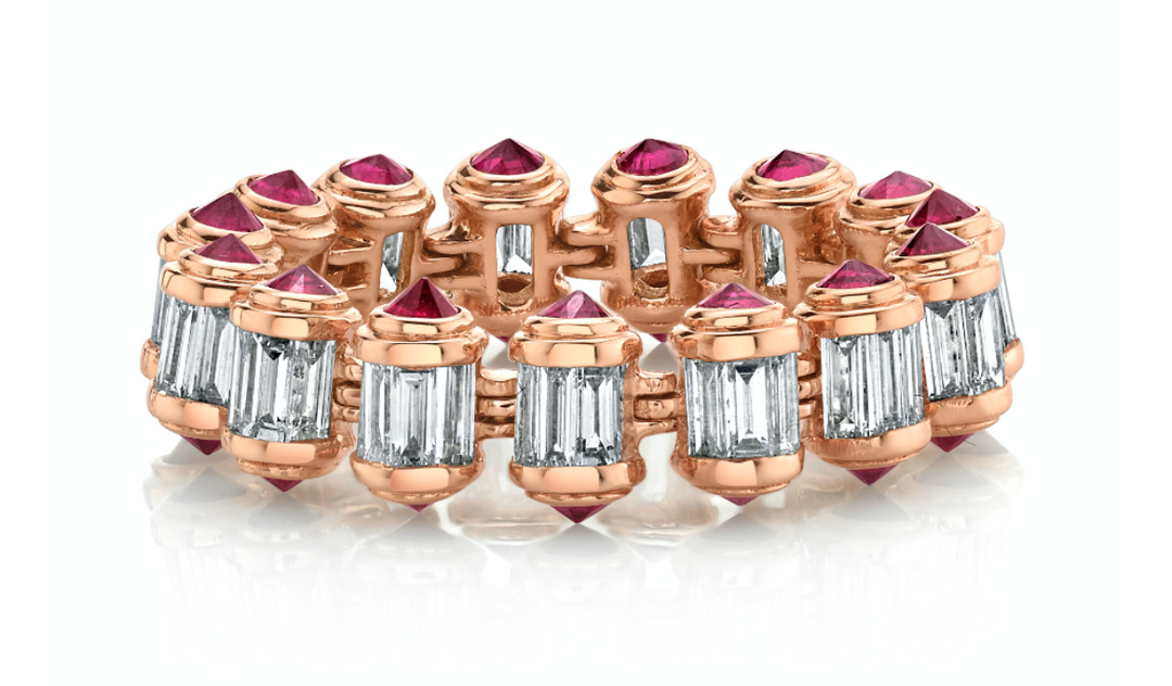 Diamond & Ruby Ripple Ring - Millo Jewelry
