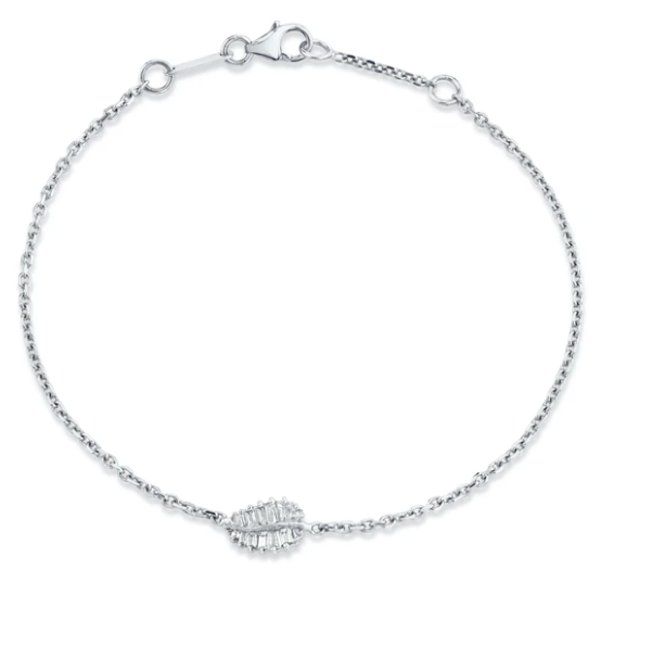 SMALL PALM LEAF DIAMOND CHAIN BRACELET - Millo Jewelry
