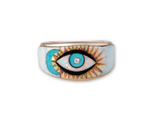 Load image into Gallery viewer, Opal Inlay Blue Moon - Eye Ring - Millo Jewelry
