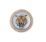 Load image into Gallery viewer, Pave Diamond Tiger Mother of Pearl Signet Ring - Millo Jewelry
