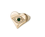 Load image into Gallery viewer, Emerald Center Pave Eye Heart Shape Ring - Millo Jewelry