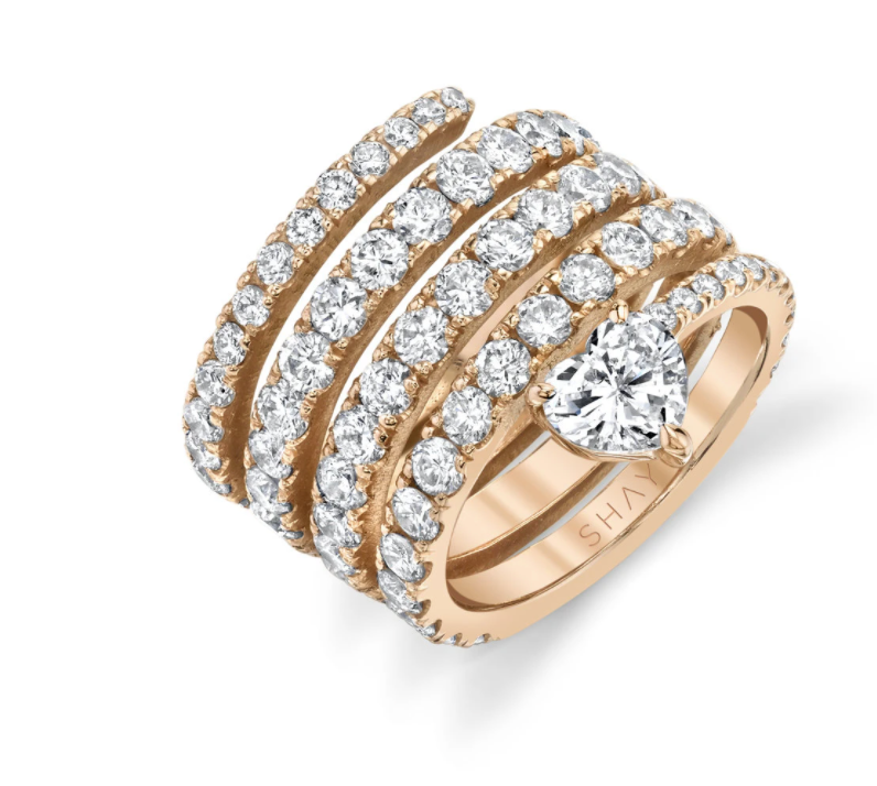 14k Gold Elegance Spiral Diamond Ring – AM Diamonds