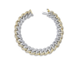 Load image into Gallery viewer, DIAMOND PAVE TWO-TONE ESSENTIAL LINK BRACELET - Millo Jewelry
