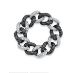 Load image into Gallery viewer, PAVE &amp; CERAMIC MEDIUM LINK RING - Millo Jewelry
