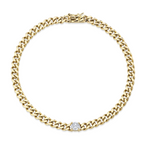 Load image into Gallery viewer, CUBAN LINK BRACELET WITH ROUND DIAMOND CENTER - Millo Jewelry