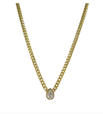 Load image into Gallery viewer, Bezel Pear Diamond Cuban Necklace - Millo Jewelry

