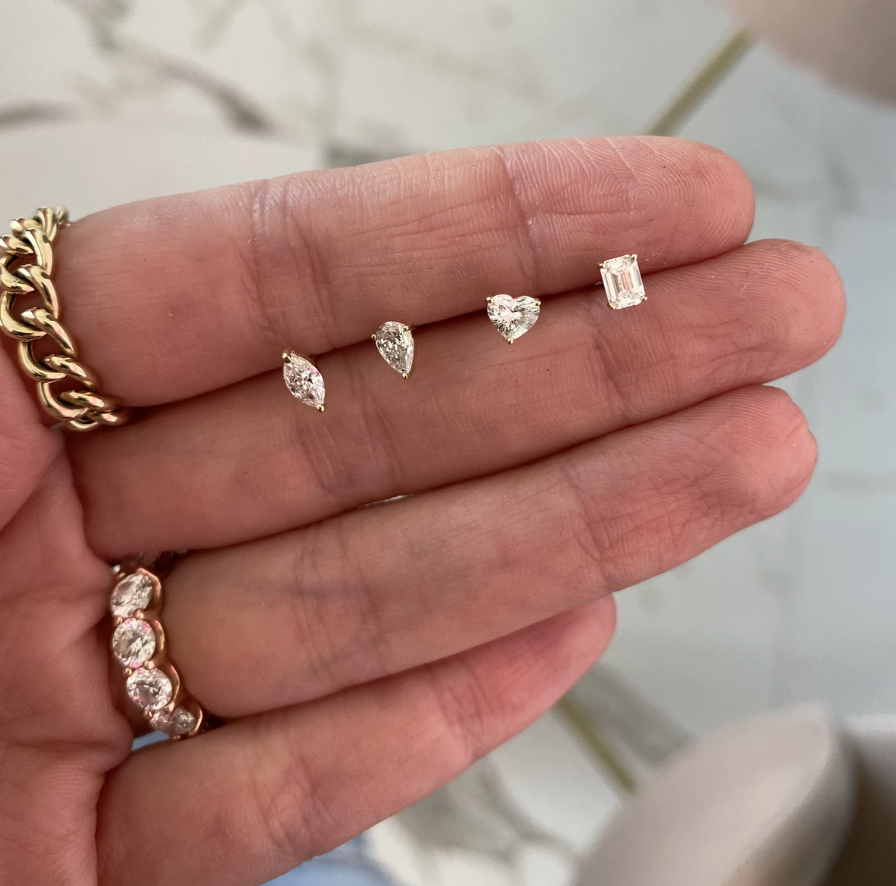 Small Solitaire Diamond Studs - Millo Jewelry