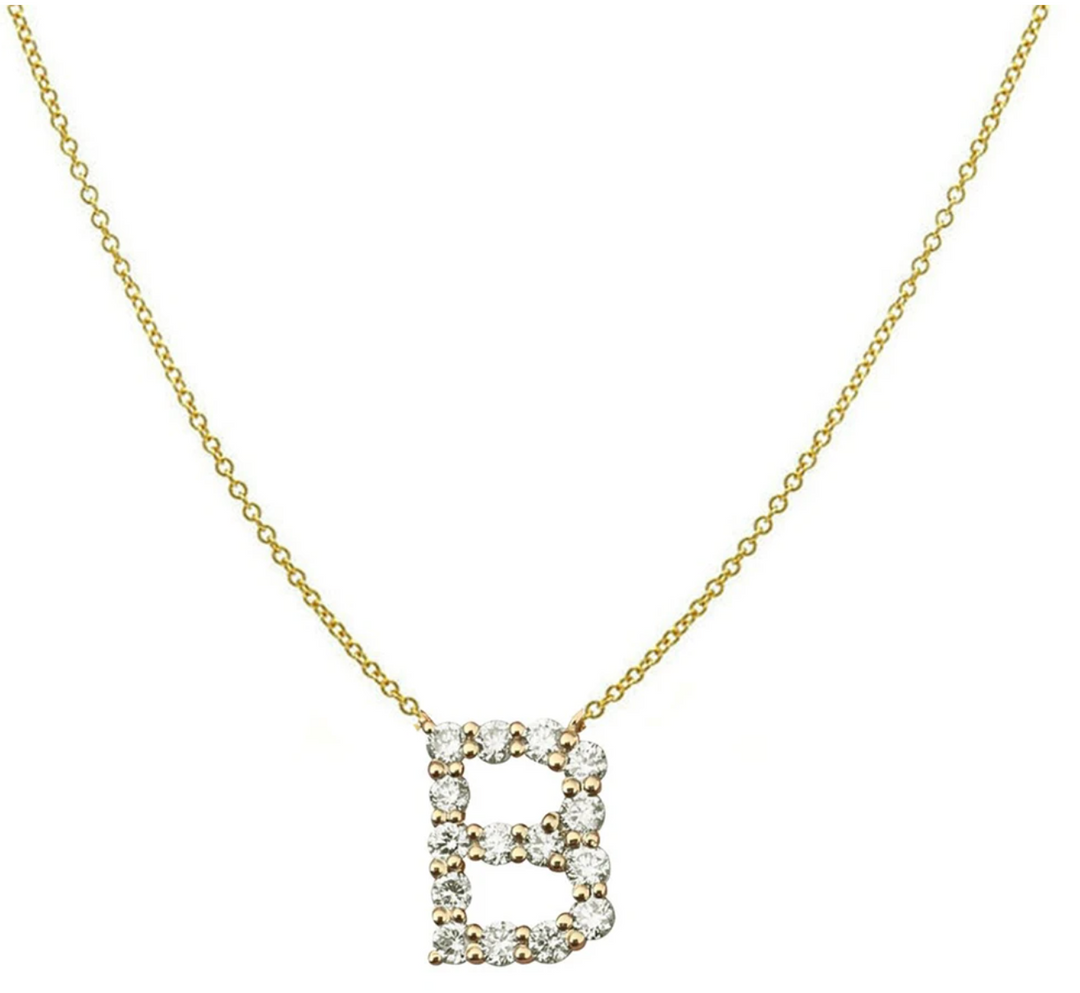 Large Diamond Initial Necklace - Millo Jewelry