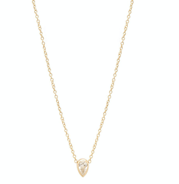 14K PEAR SHAPED DIAMOND NECKLACE - Millo Jewelry