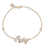 Load image into Gallery viewer, 14K Yellow Gold Diamond Script Name Bracelet - Millo Jewelry
