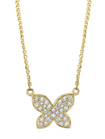 Load image into Gallery viewer, 14K YELLOW GOLD DIAMOND FLOATING BUTTERFLY NECKLACE - Millo Jewelry