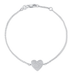 Load image into Gallery viewer, 14K GOLD DIAMOND FLOATING HEART BRACELET - Millo Jewelry
