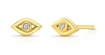Load image into Gallery viewer, 14K YELLOW GOLD DIAMOND MINI EVIL EYE EARRING SINGLE - Millo Jewelry