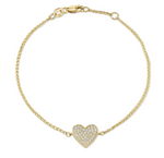 Load image into Gallery viewer, 14K GOLD DIAMOND FLOATING HEART BRACELET - Millo Jewelry
